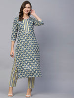 Thumbnail for Kalini Ethnic Motifs Printed Regular Kurta with Trousers - Distacart