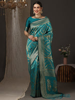 Thumbnail for Saree Mall Woven Design Zari Silk Blend Banarasi Saree - Distacart