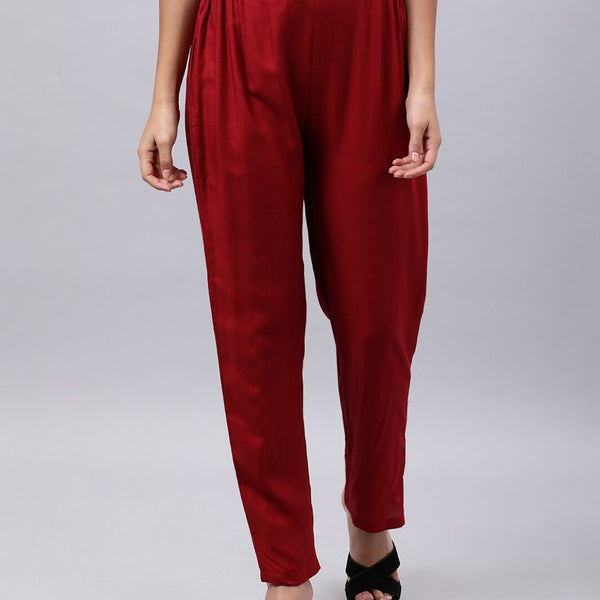 Souchii Women Maroon Liva Ethnic Palazzos - Distacart