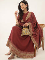 Thumbnail for Khushal K Ethnic Motifs Printed Mandarin Collar Kurta with Trousers & Dupatta - Distacart