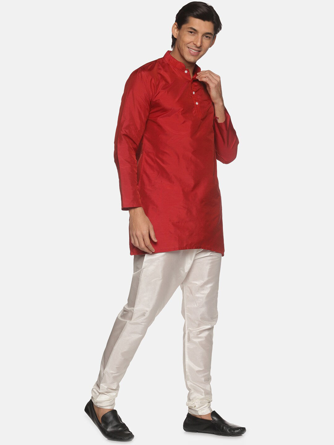 Sethukrishna Men Maroon Kurta with Pyjamas - Distacart