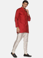 Thumbnail for Sethukrishna Men Maroon Kurta with Pyjamas - Distacart