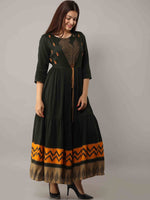 Thumbnail for Kalini Women Green & Orange Floral Printed Anarkali Kurta - Distacart