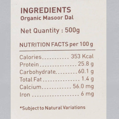 Pure & Sure Masoor Dal Traditional Organic Pulses online