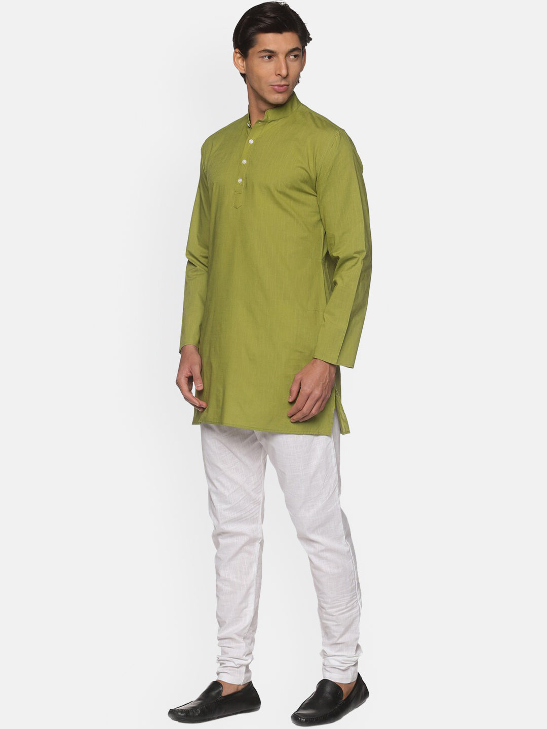 Sethukrishna Green Pure Cotton Kurta with Pyjamas For Men - Distacart