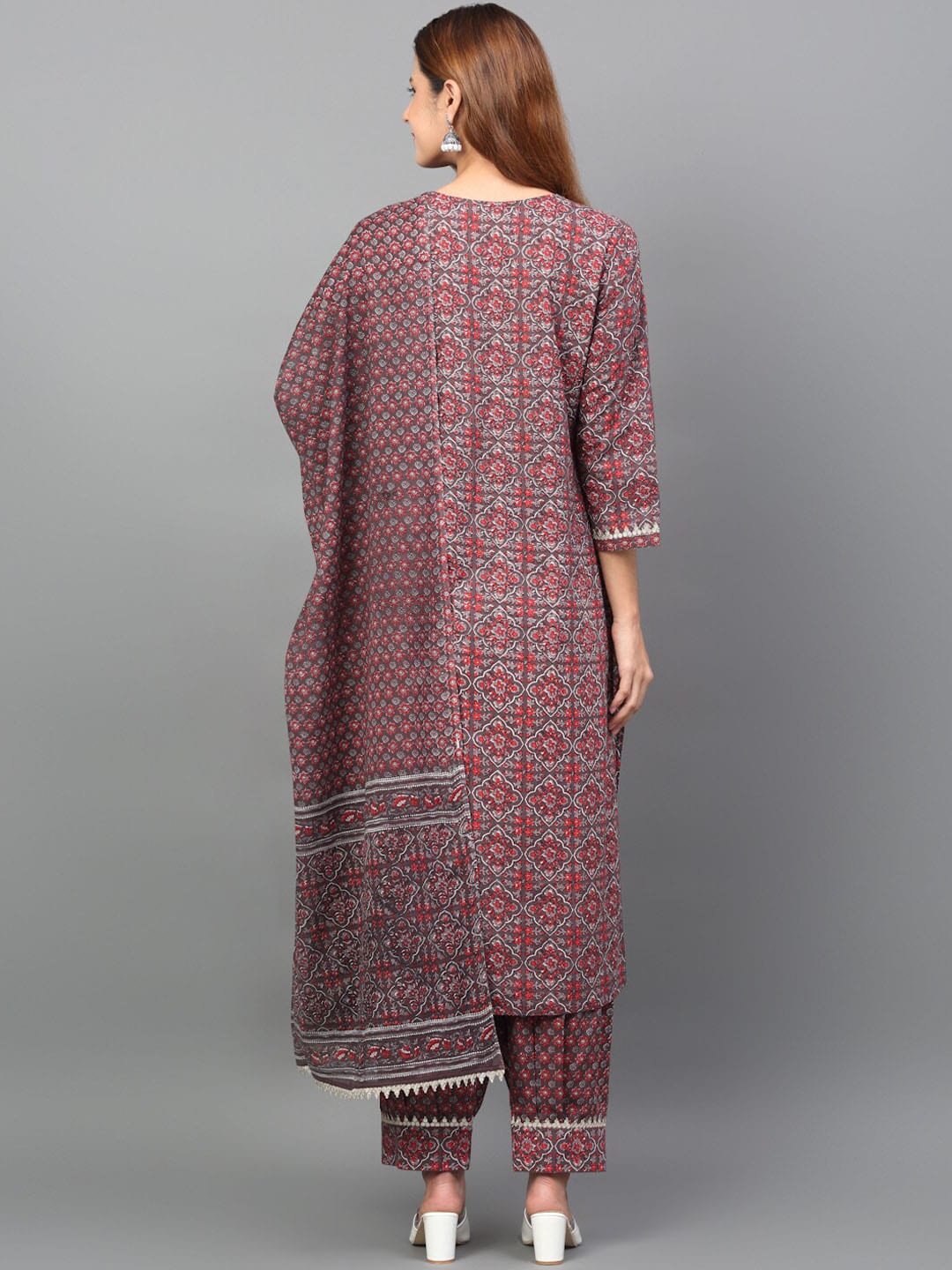 Kalini Women Ethnic Motifs Printed Pure Cotton Kurta with Salwar & Dupatta - Distacart