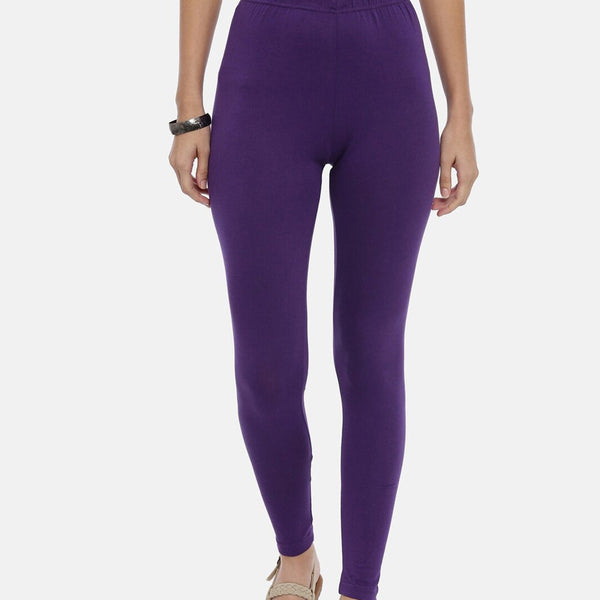 Souchii Violet Solid Slim-Fit Ankle-Length Leggings - Distacart