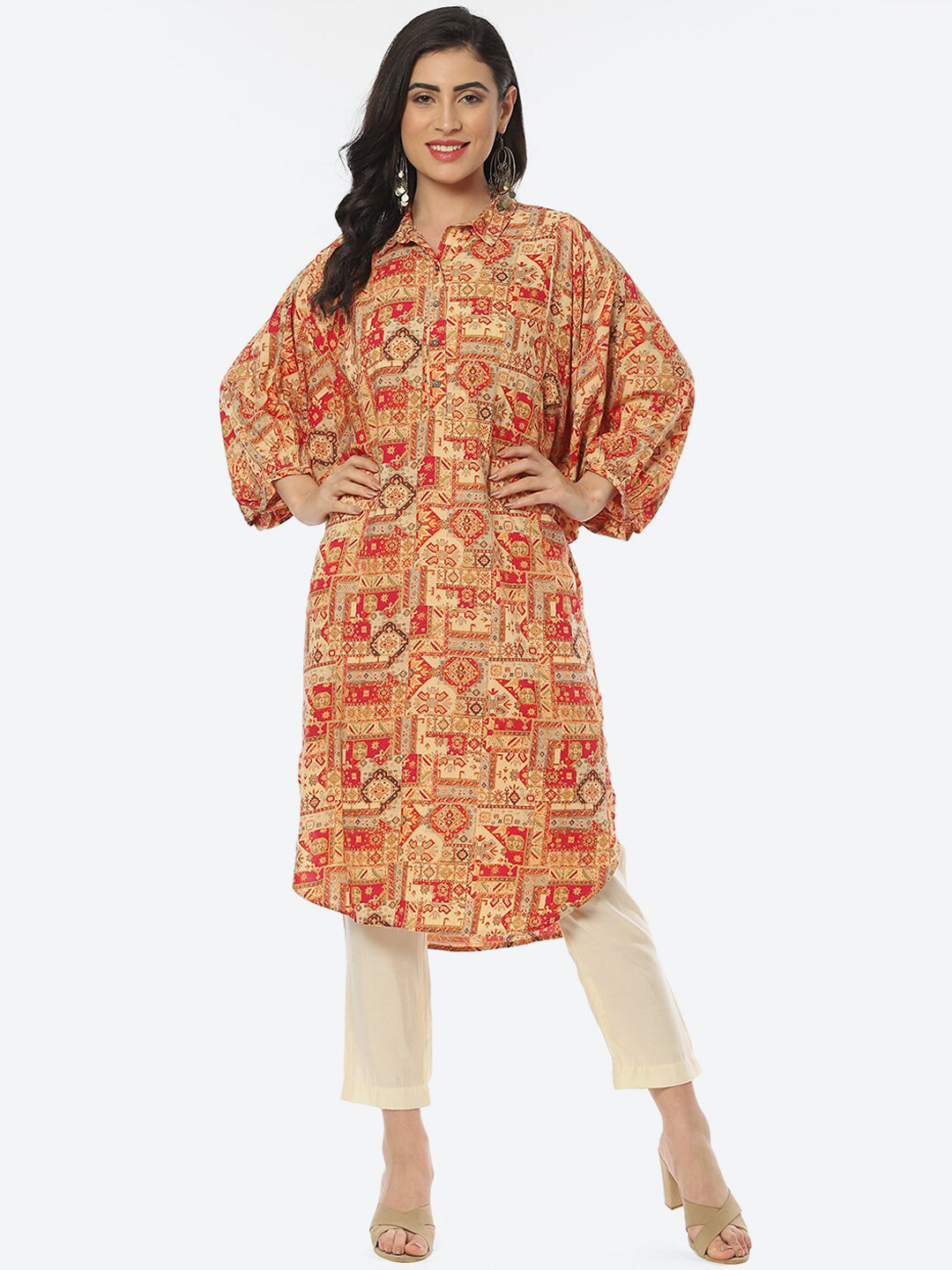Biba Ethnic Motifs Printed Kurta - Distacart