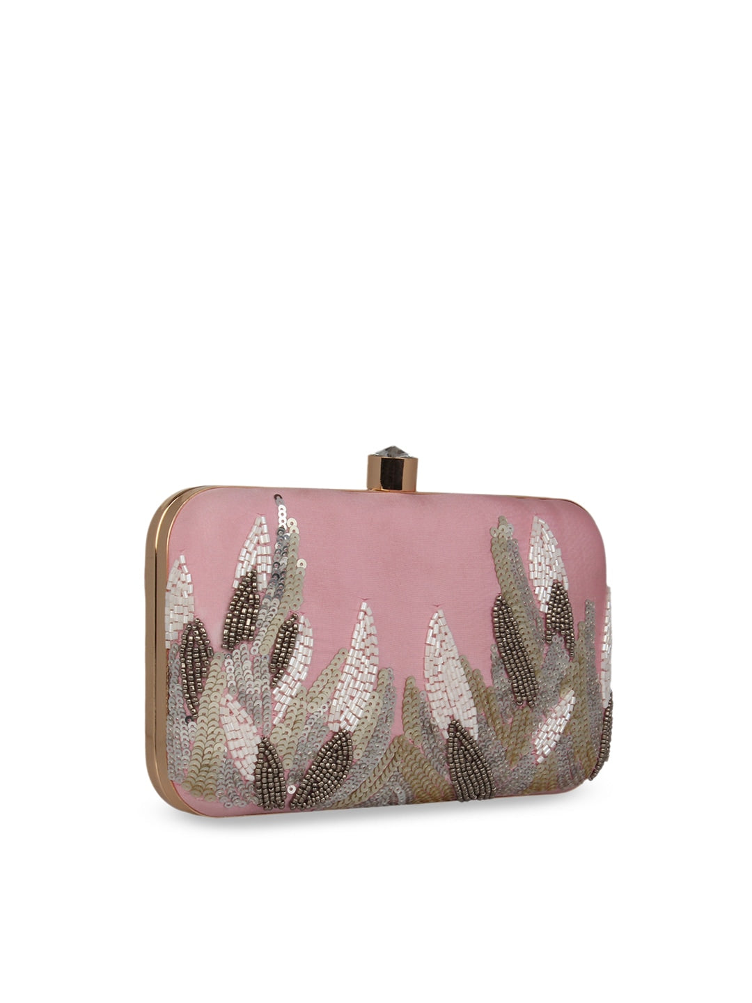Anekaant Pink Sequin Embellished Clutch - Distacart