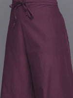 Thumbnail for Biba Women Purple & Golden Printed Pure Cotton Kurta with Palazzos & Dupatta - Distacart