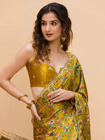 Thumbnail for Koskii Floral Printed Gotta Patti Satin Saree - Distacart