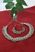 Thumbnail for Mominos Fashion Johar Kamal Silver-Plated Brass Finish Ghungroo Work Choker For Women - Distacart