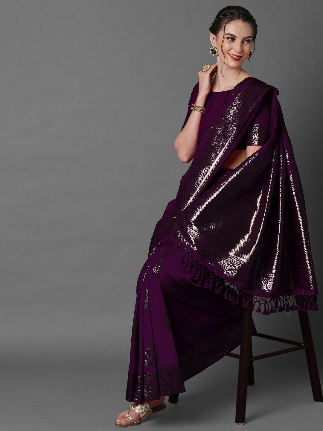 Mitera Ethnic Motifs Woven Design Zari Banarasi Saree - Distacart
