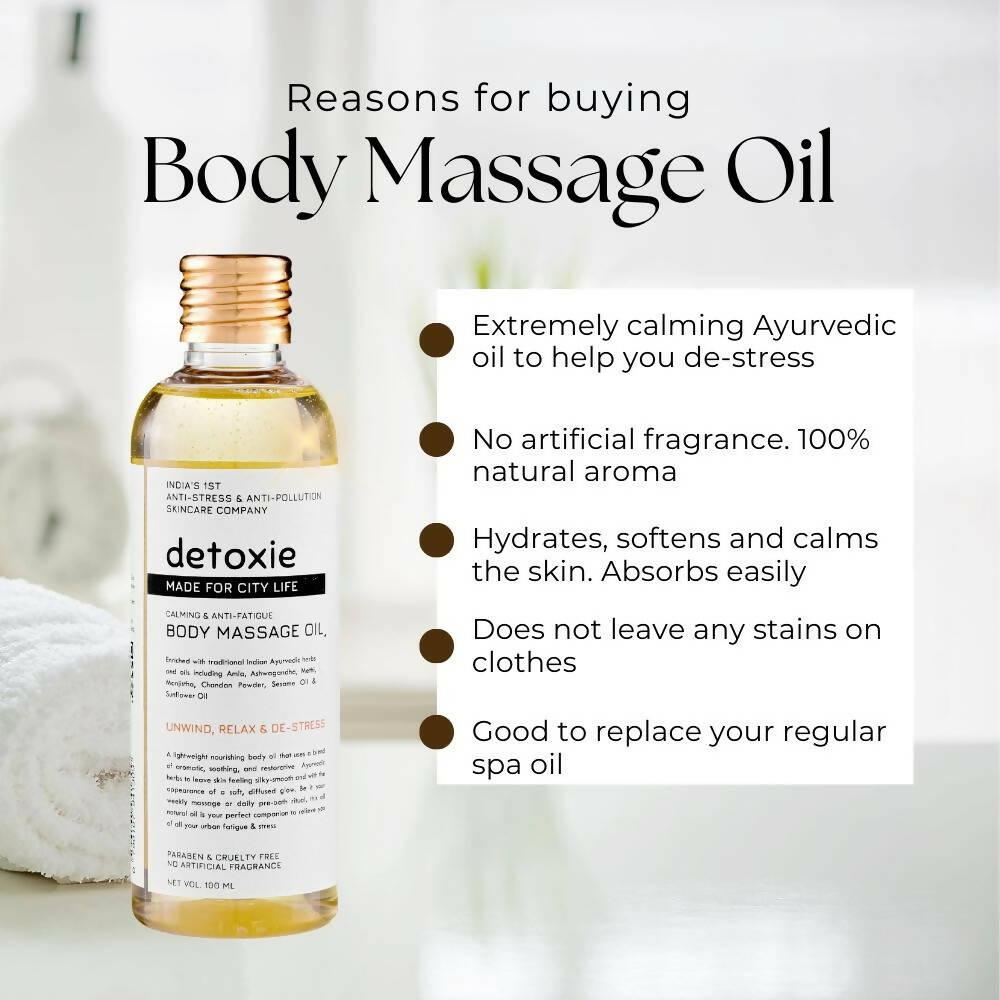 Detoxie Calming & Anti-Fatigue Body Massage Oil - Distacart