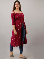 Thumbnail for Kalini Women Magenta Ethnic Motifs Printed Kurta - Distacart