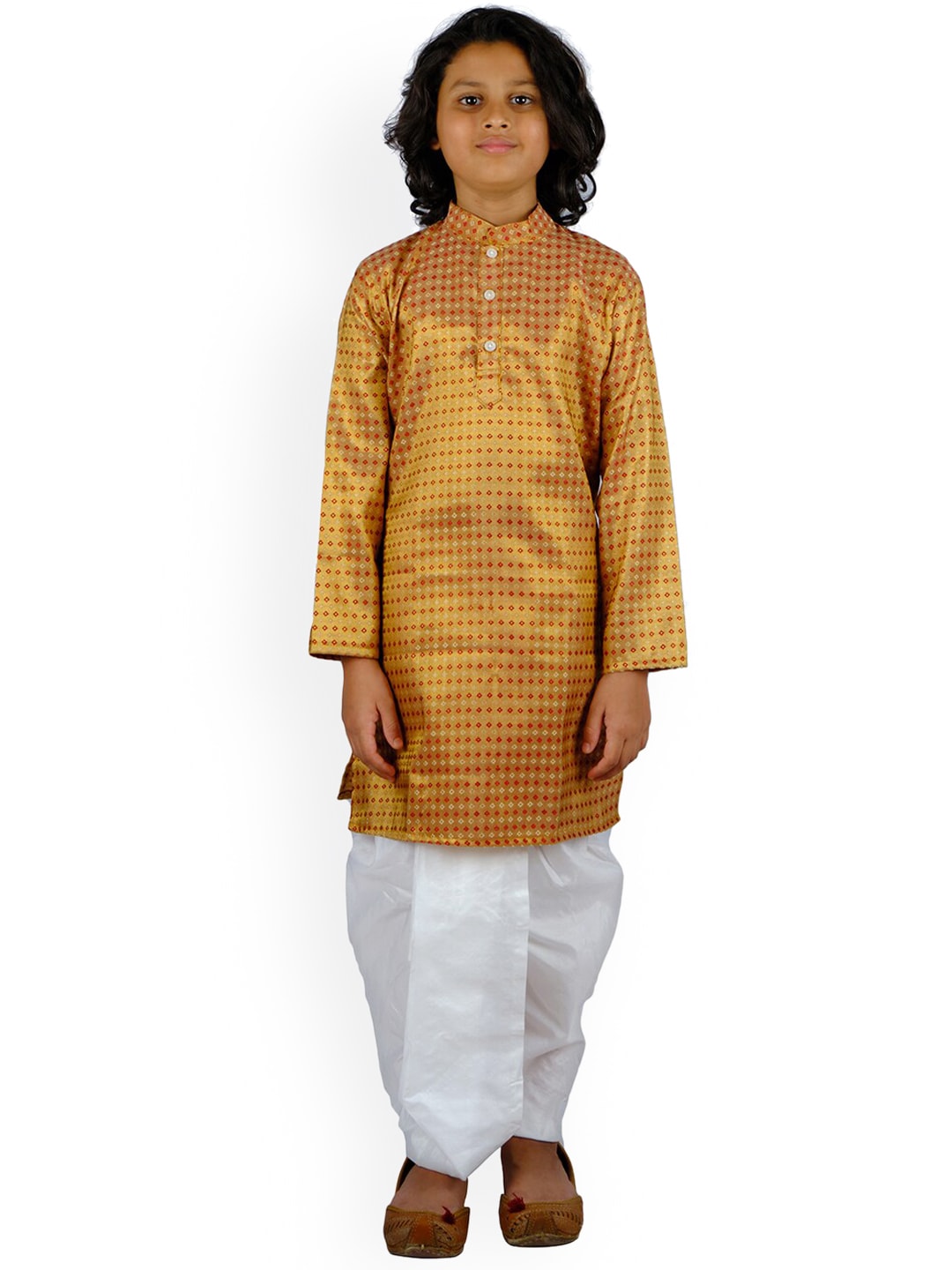 Sethukrishna Boys Red Printed Kurta with Dhoti Pants - Distacart