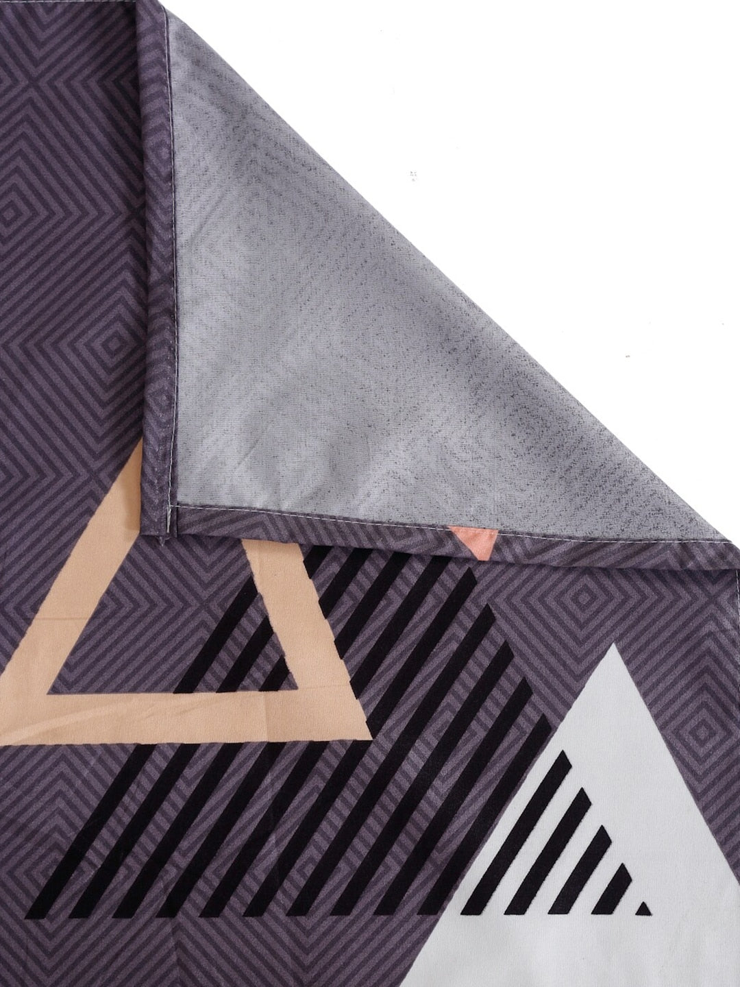 Home Sizzler Purple Geometric 210 TC Cotton 1 Double Queen Bedsheet With 2 Pillow Covers - Distacart