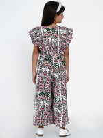 Thumbnail for NOZ2TOZ Multicoloured Floral Printed Basic Jumpsuit For Girls - Distacart