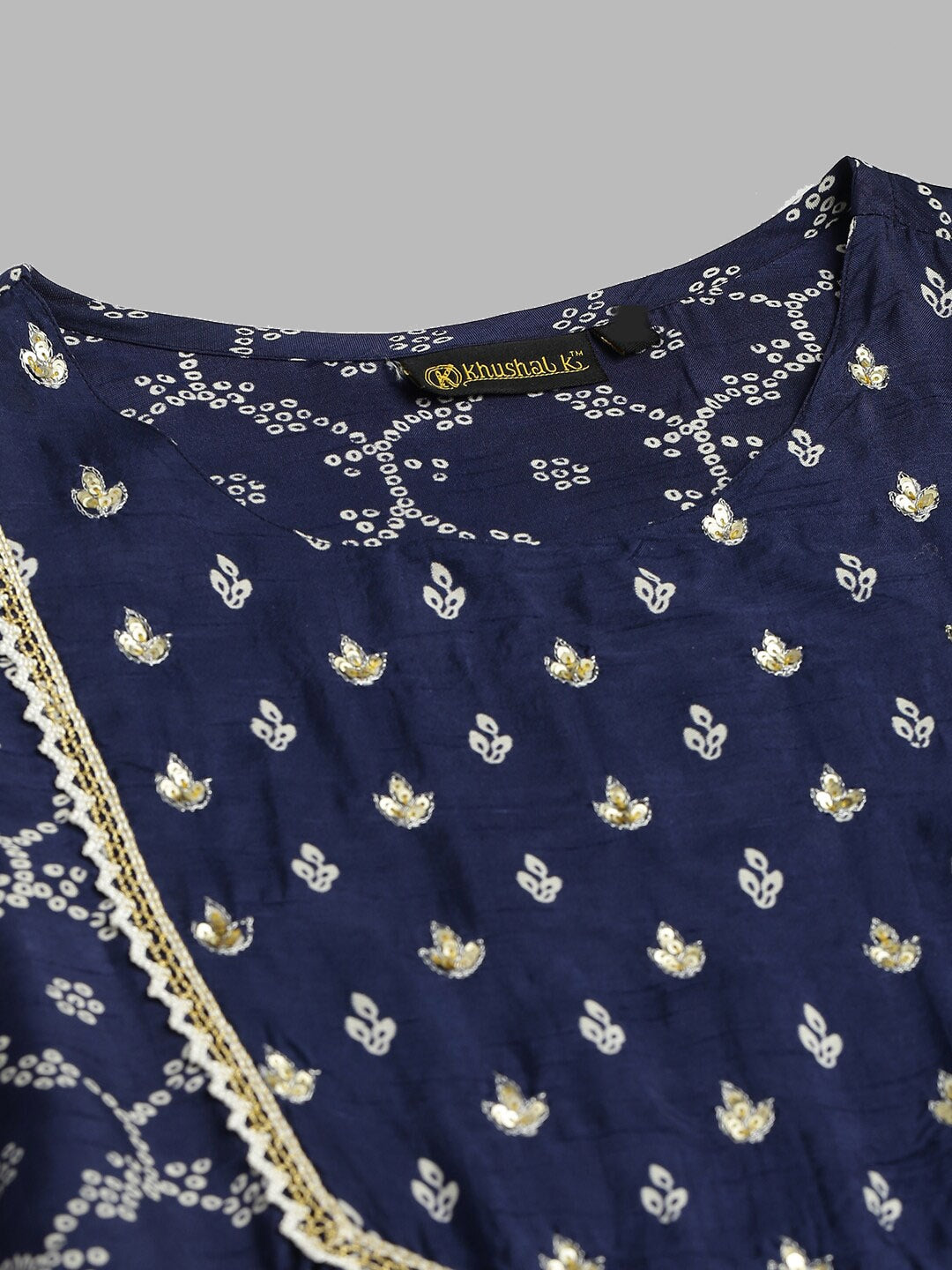 Khushal K Ethnic Motifs Printed Sequinned Kurta with Palazzos & Dupatta - Distacart