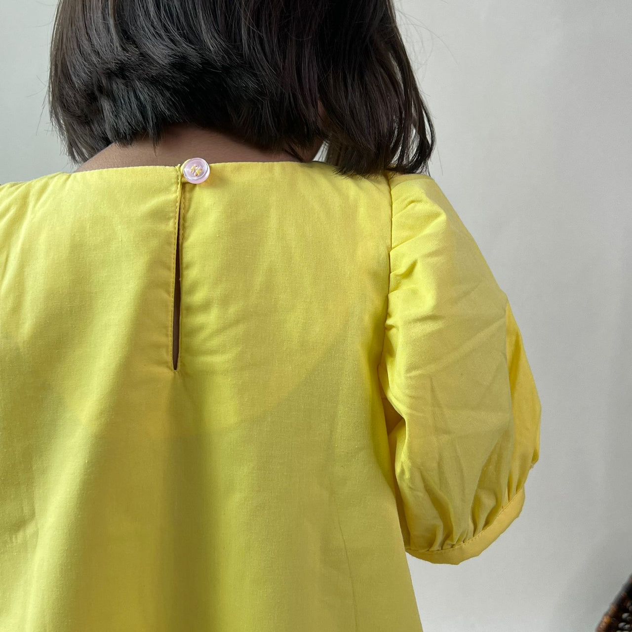 ArthLife Yellow Flower Patch Casual Dress - Distacart