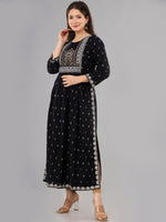 Thumbnail for Kalini Women Black Ethnic Motifs Printed Anarkali Kurta - Distacart