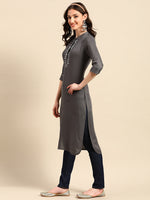 Thumbnail for Sangria Yoke Design Mirror Work Kurta - Distacart