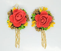 Thumbnail for Multicolor Artificial Floral Earrings