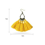 Thumbnail for Tiaraa Yellow Alloy Tassel Ethnic Fashion Earrings - Distacart