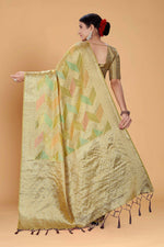 Thumbnail for Pista Soft Organza Woven Design Saree With Unstitched Blouse Piece - Zaara - Distacart