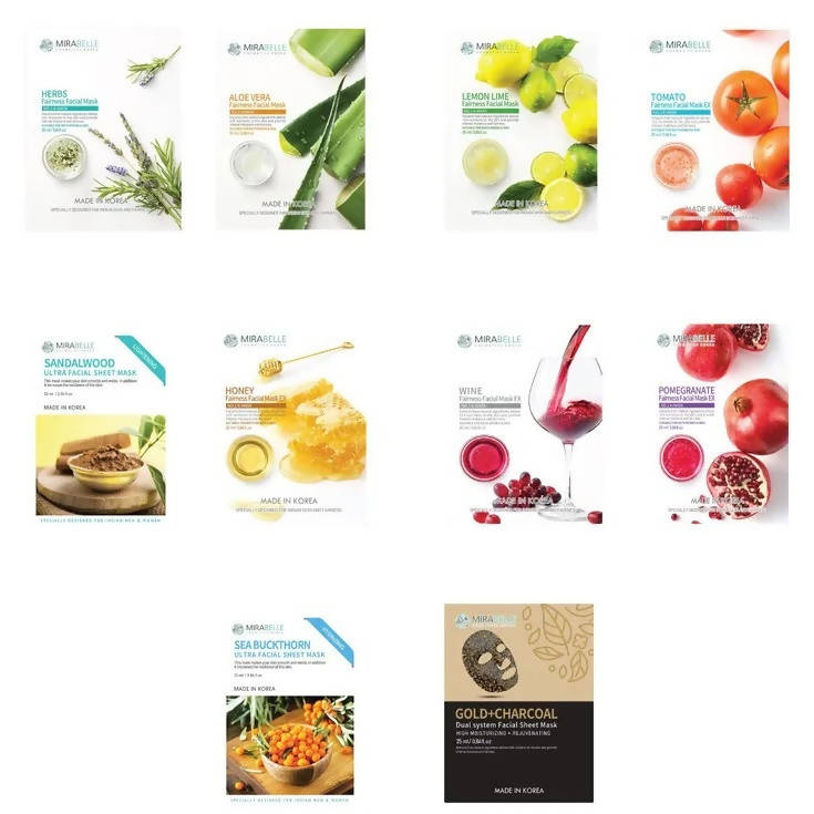 Mirabelle Korea Rejuvenation Facial Sheet Mask Combo - Distacart