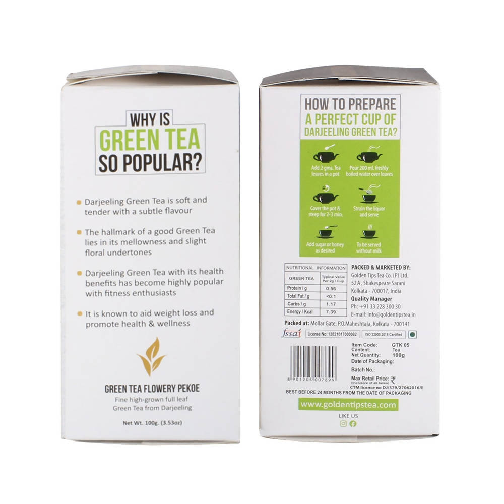 Golden Tips Darjeeling Green Tea Loose Leaf Tea - Distacart
