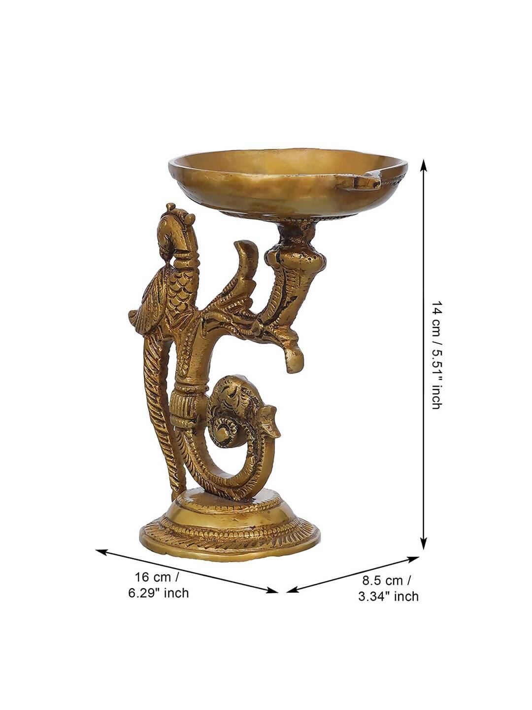 eCraftIndia Beige Peacock Design Diyas - Distacart