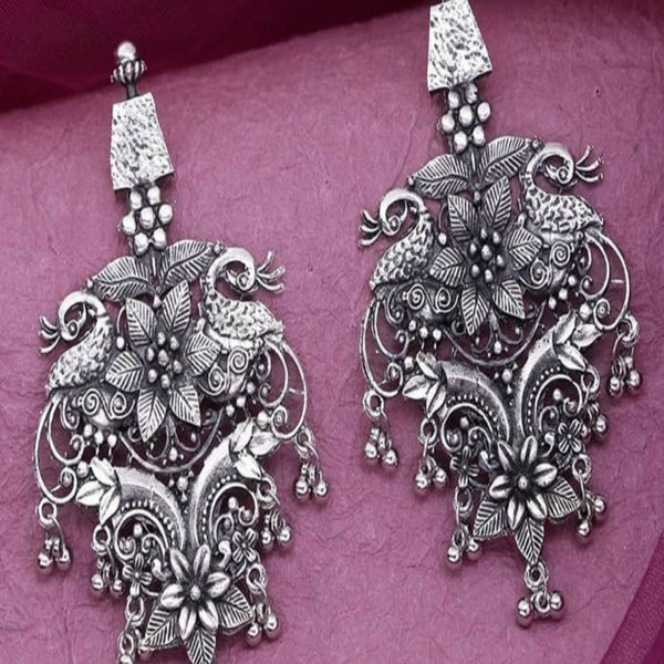 Mominos Fashion Joharkamal Silver-Plated Peacock Design Drop Earrings For Women - Distacart