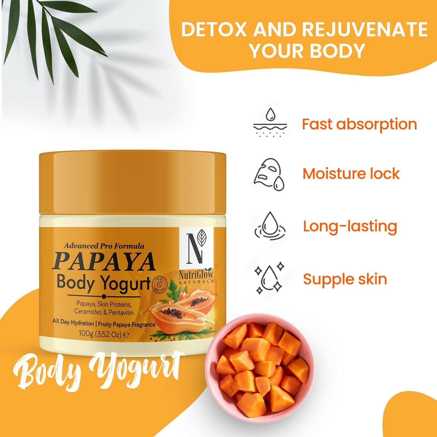 NutriGlow NATURAL'S Advanced Pro Formula Papaya Body Yogurt - Distacart
