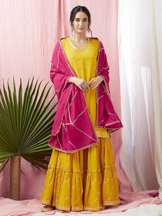 Cheera Turquoise Kurta Skirt Dupatta Set (CH049K) - Distacart