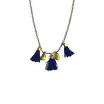 Thumbnail for Tiaraa Blue Alloy Tassel Necklace With Beads For Women - Distacart