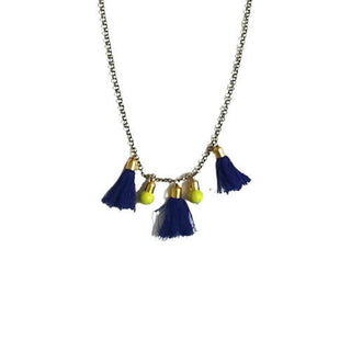 Tiaraa Blue Alloy Tassel Necklace With Beads For Women - Distacart