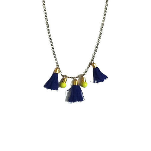 Tiaraa Blue Alloy Tassel Necklace With Beads For Women - Distacart