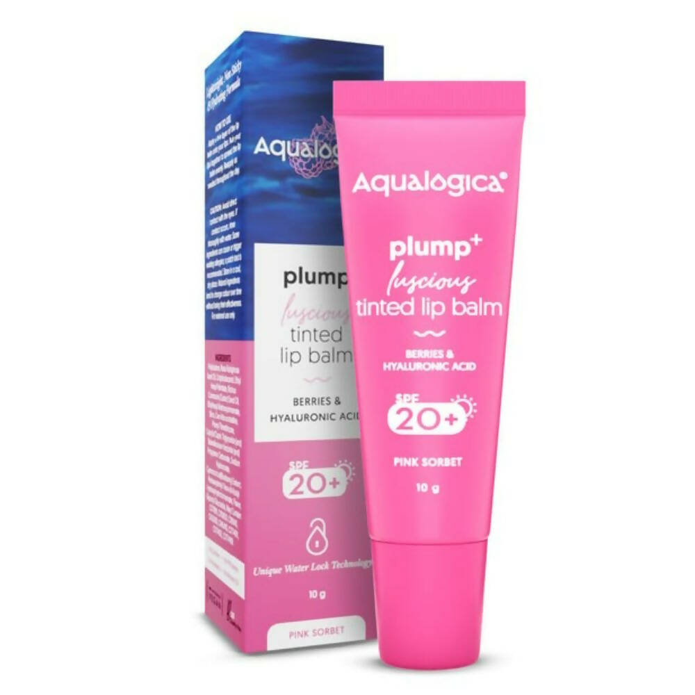 Aqualogica Pink Sorbet Plump+ Luscious Tinted Lip Balm with Berries and Hyaluronic Acid - Distacart