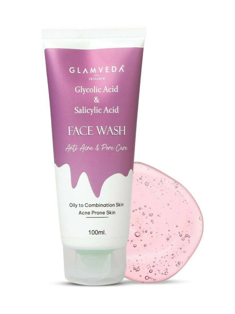 Glamveda Glycolic Acid & Salicylic Acid Anti Acne Face Wash - Distacart