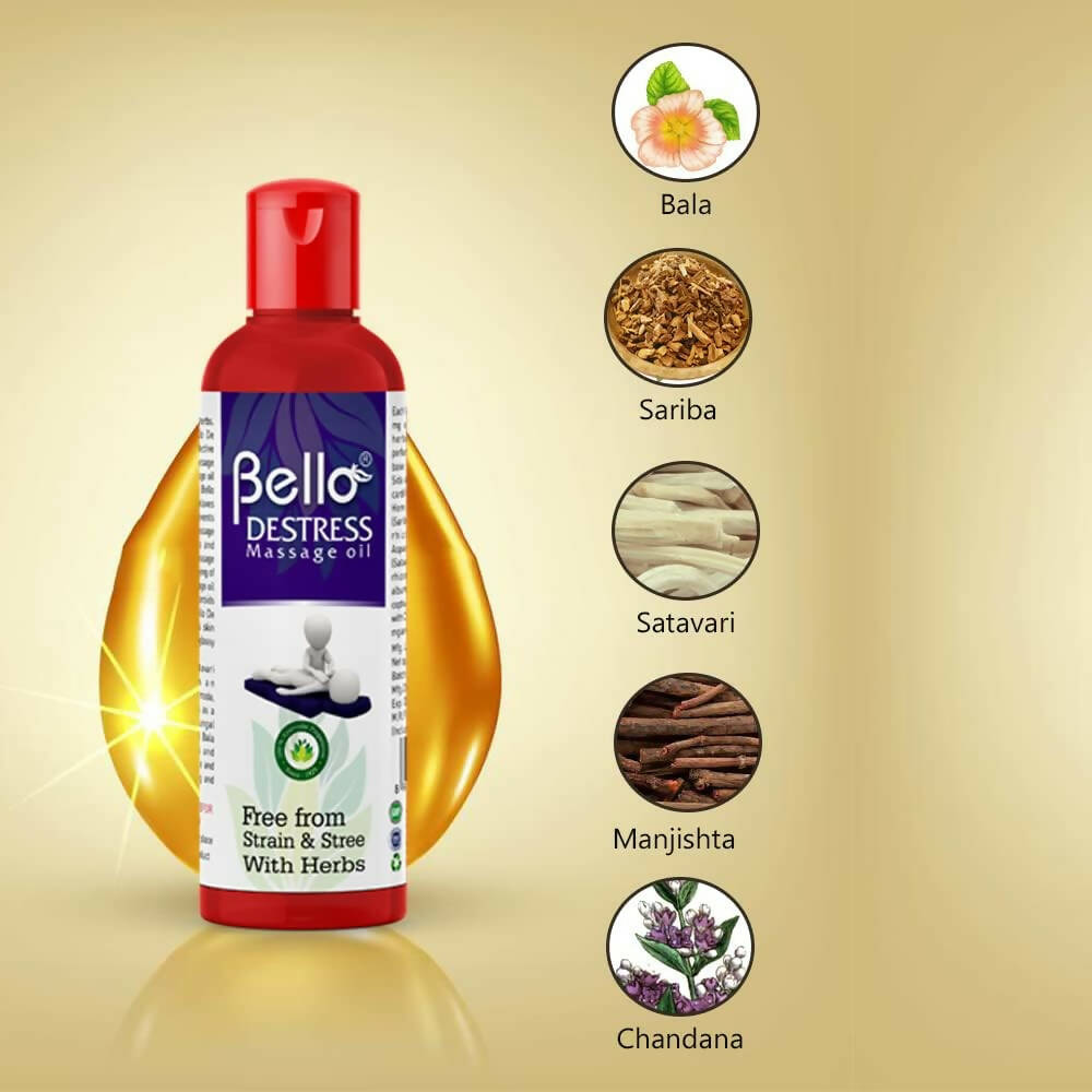 Bello Herbals Destress Massage Oil - Distacart