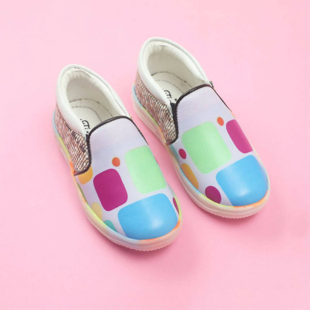 Tiny Bugs Unisex Colorblock Slip Ons Sneakers - Whithe - Distacart