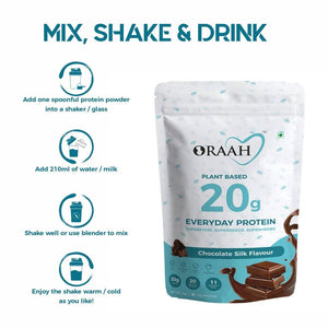 Oraah Plant Based 20g Everyday Protein Powder - Chocolate Silk Flavour