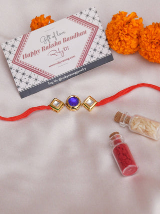 Designer kundan Rakhi - Ruby Raang - Distacart