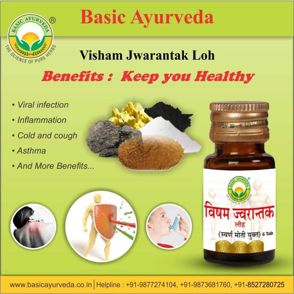 Basic Ayurveda Visham Jwarantak Loha (With Gold) Tablet Benefits
