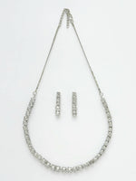 Thumbnail for NVR Women Silver Plated Cz Stone Handcrafted Jewellery Set - Distacart