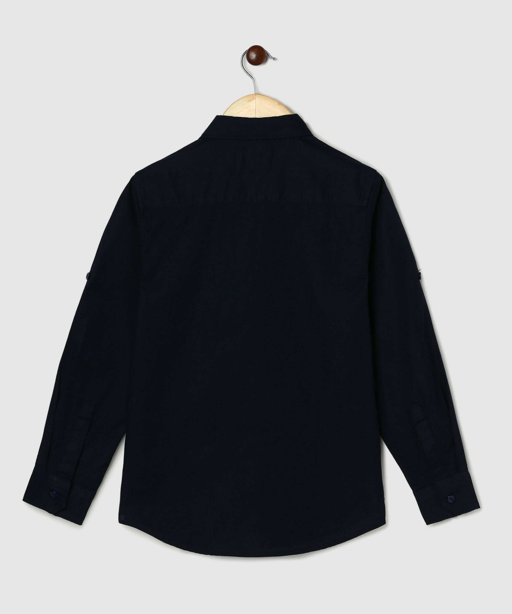 Manet Boys Full Sleeves Solid Shirt - Navy Blue - Distacart