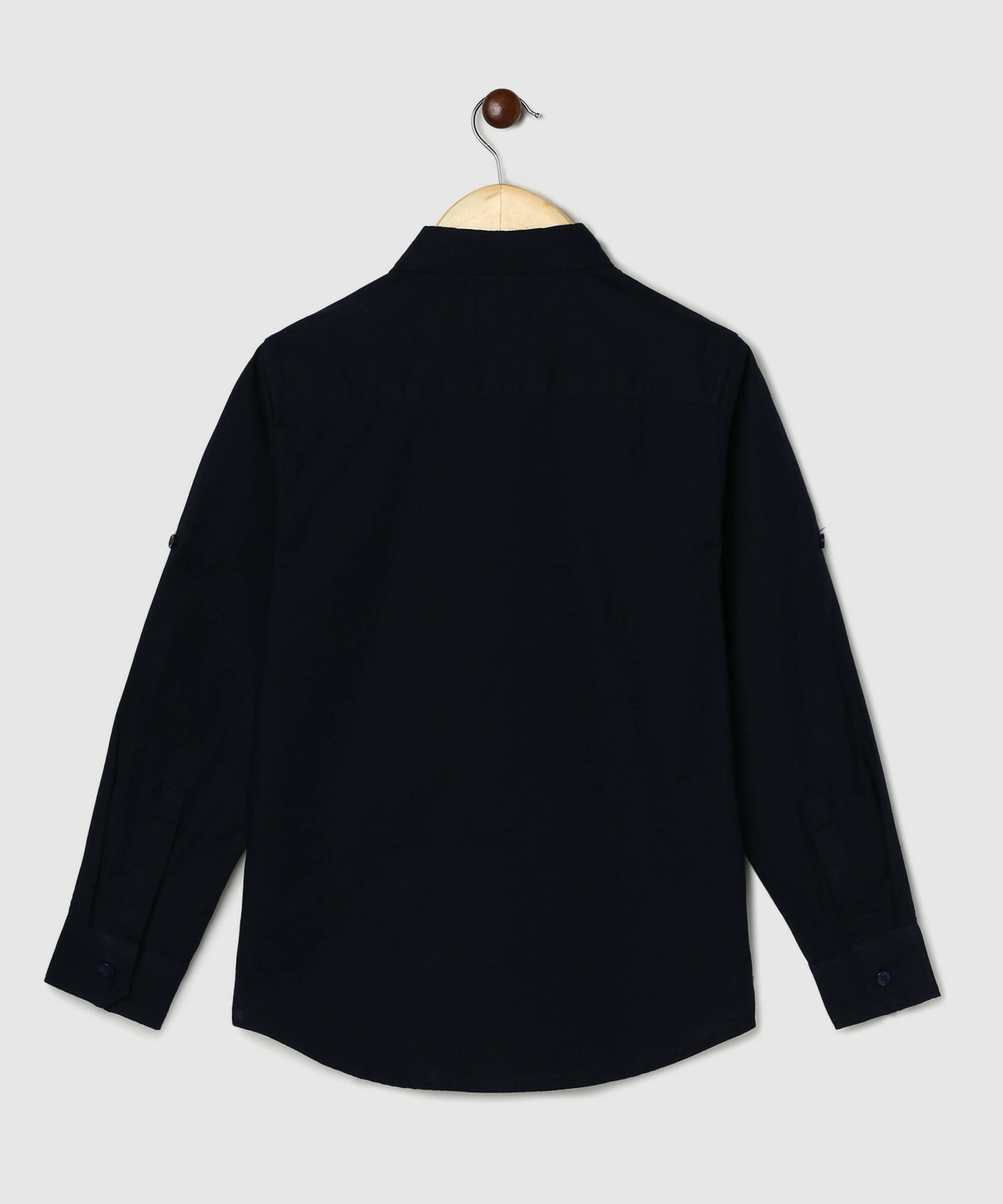 Manet Boys Full Sleeves Solid Shirt - Navy Blue - Distacart