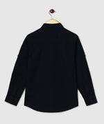 Thumbnail for Manet Boys Full Sleeves Solid Shirt - Navy Blue - Distacart