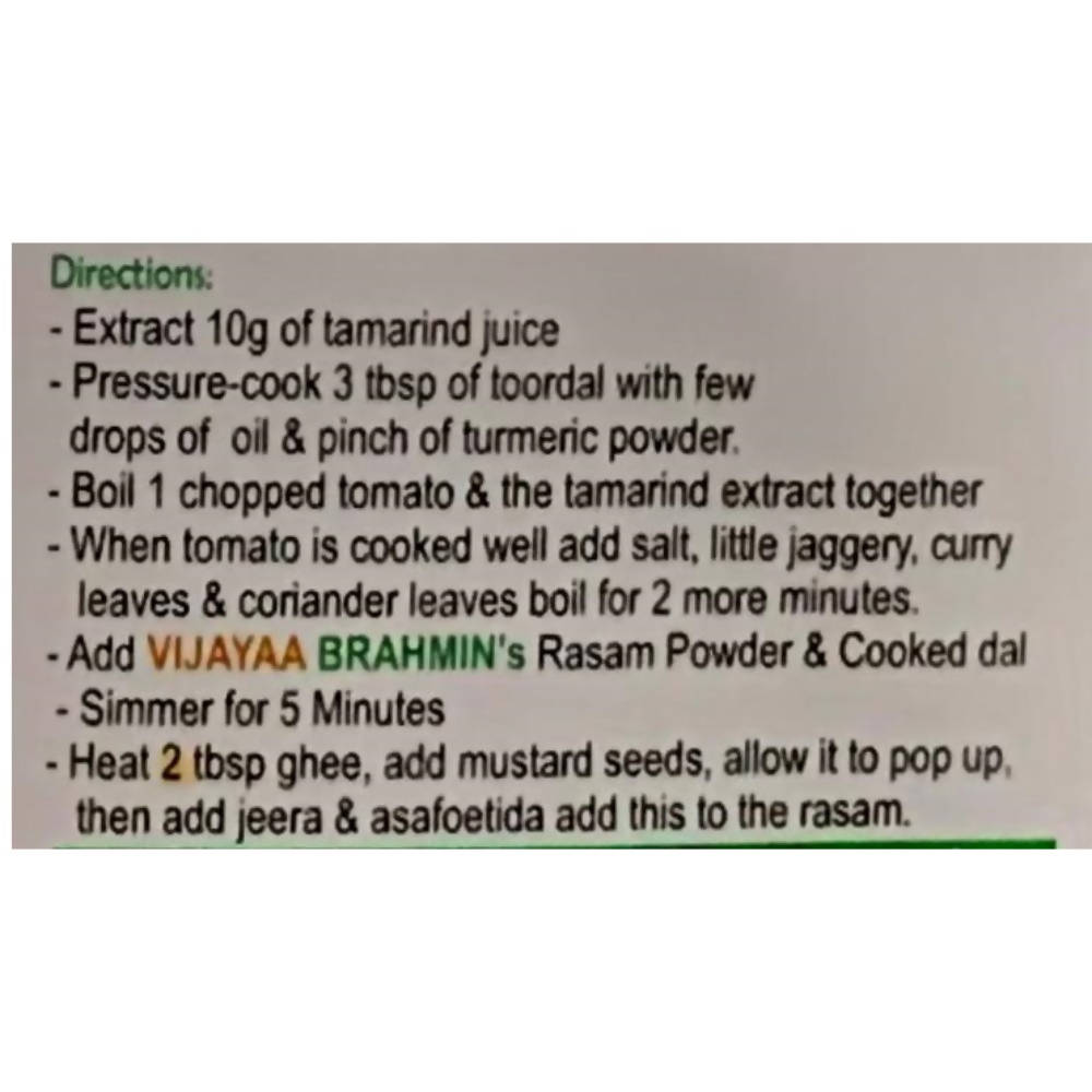 Vijayaa Brahmin's Rasam powder
